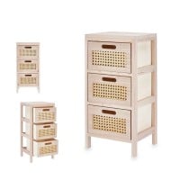 Chest of drawers GiftDecor Rattan Natural 27 x 58 x 25 cm 3 drawers