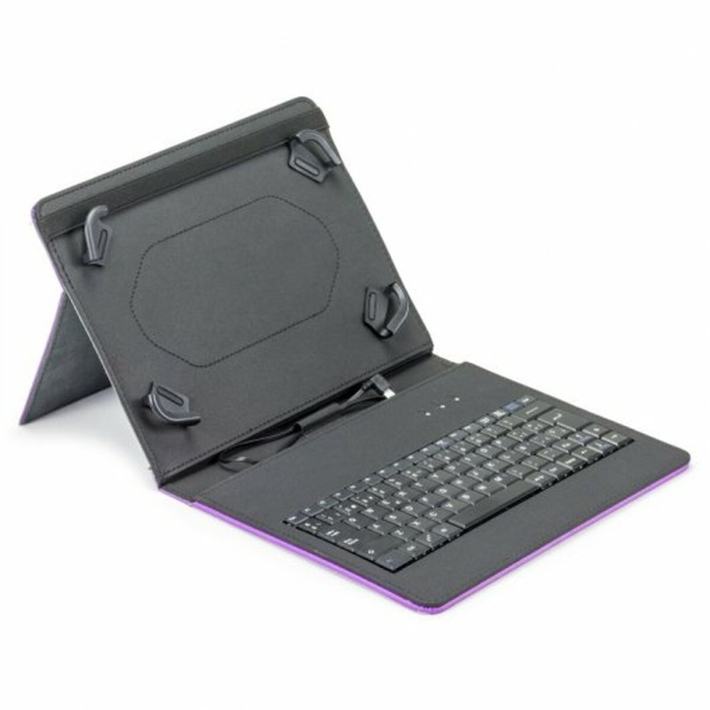 Bluetooth Keyboard with Support for Tablet Maillon Technologique Purple Spanish Qwerty