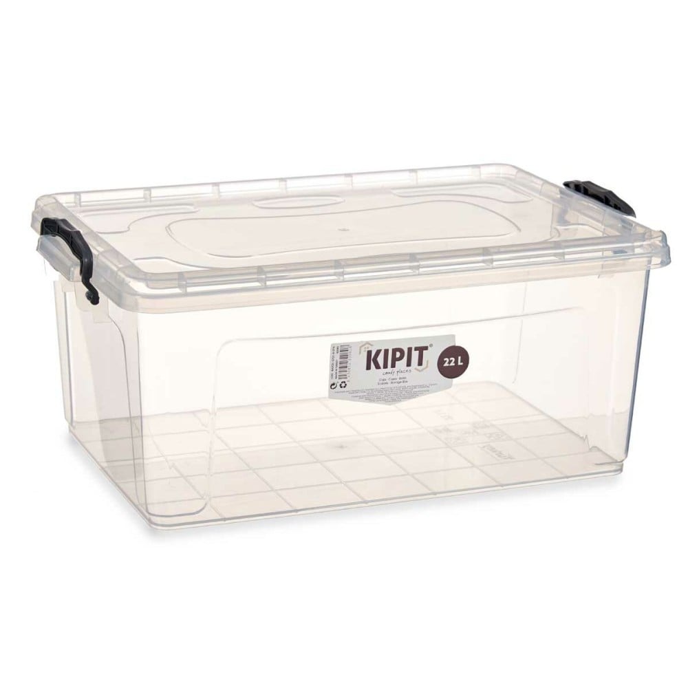 Storage Box with Lid Transparent Plastic 22 L 32 x 20,5 x 50 cm (6 Units)