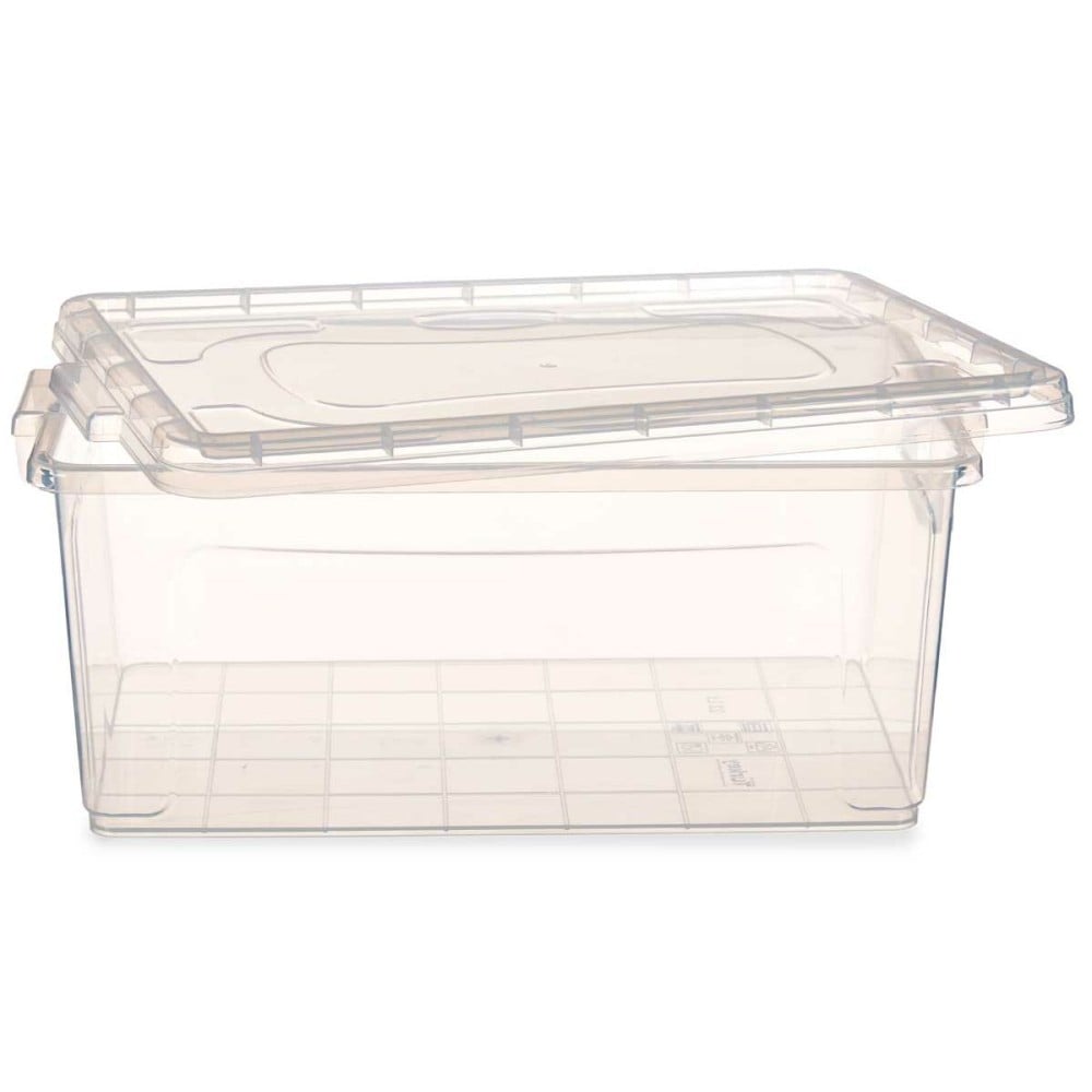 Boîte de rangement avec couvercle Transparent Plastique 22 L 32 x 20,5 x 50 cm (6 Unités)