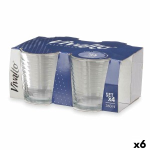 Set de Verres Rayures Transparent verre 360 ml (6 Unités)