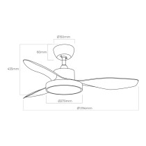 Deckenventilator mit Lampe EDM 33817 Arctic Weiß 24 W 38 W 2160 Lm