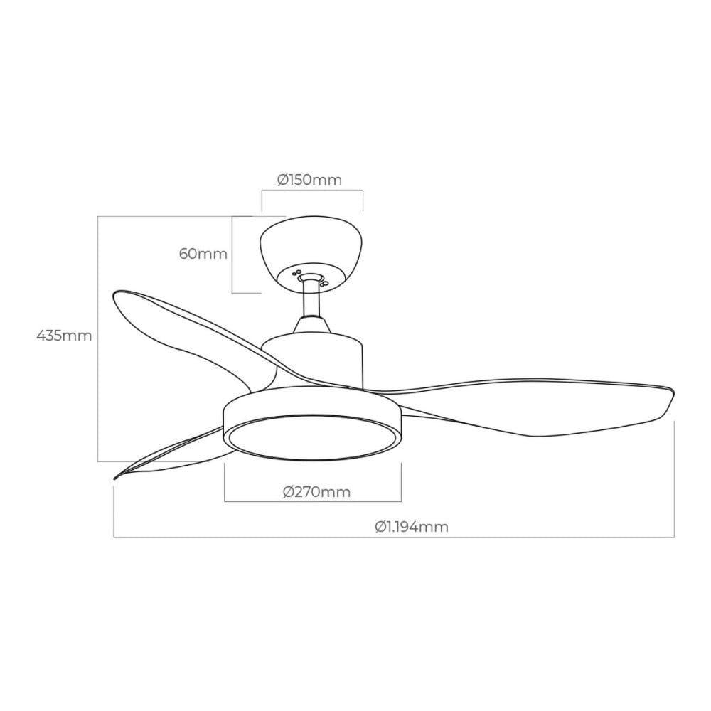 Deckenventilator mit Lampe EDM 33817 Arctic Weiß 24 W 38 W 2160 Lm