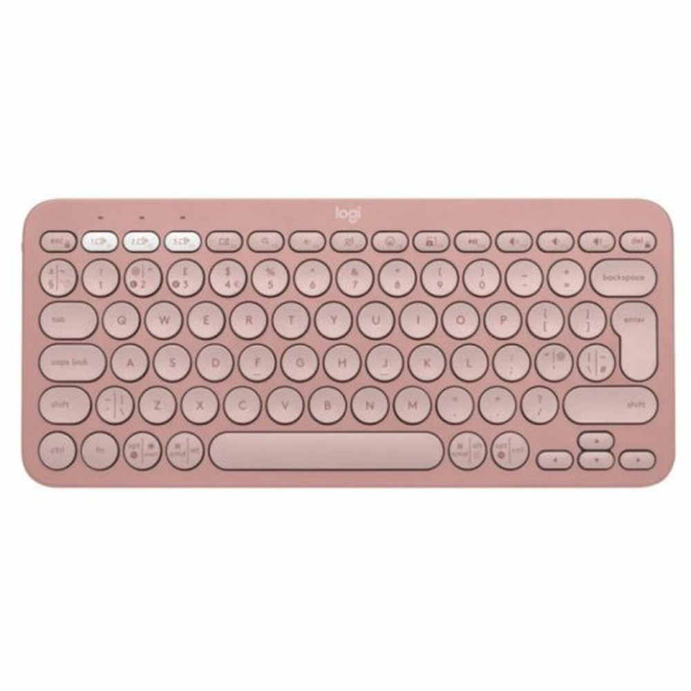 Drahtlose Tastatur Logitech Pebble Keys 2 K380s Qwerty Spanisch Rosa