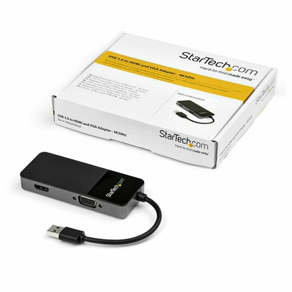 USB-zu-VGA/HDMI-Adapter Startech USB32HDVGA Schwarz 4K Ultra HD