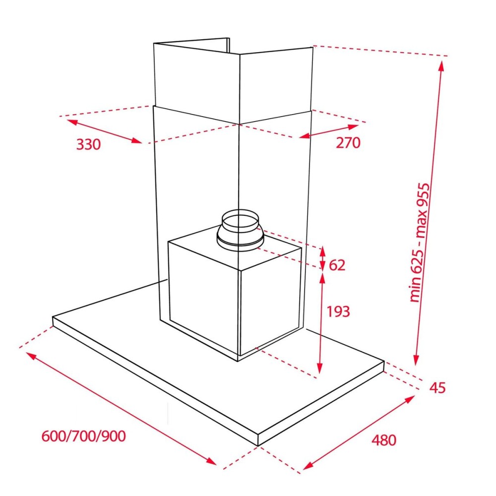 Conventional Hood Teka DSJ 650 Black Steel