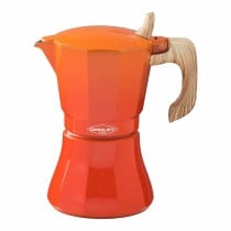 Italian Coffee Pot Oroley Petra Orange Aluminium 6 Cups