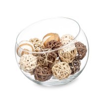 Jeu de boules décoratives Blanc Marron (12 Unités)