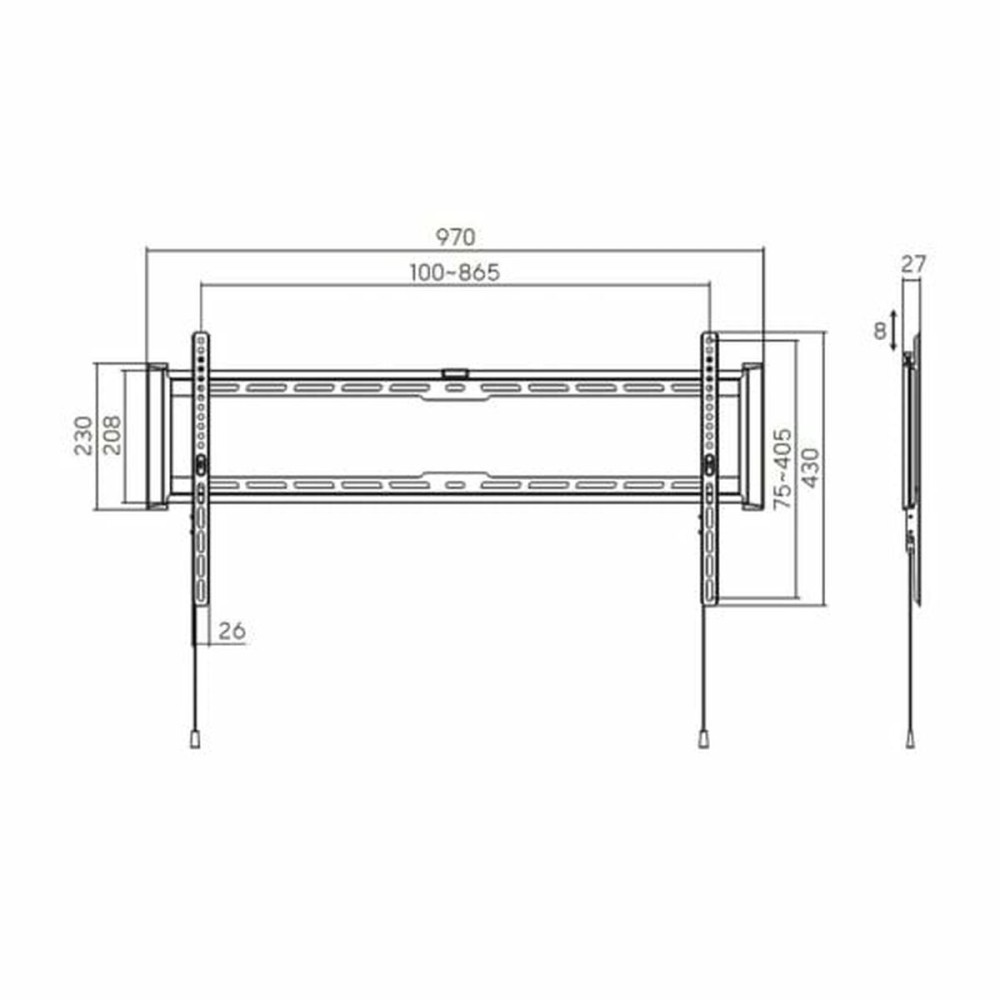 Support de TV Aisens 43" 90" 75 Kg