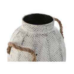 Vase Home ESPRIT White Metal Rope 20 x 20 x 33 cm