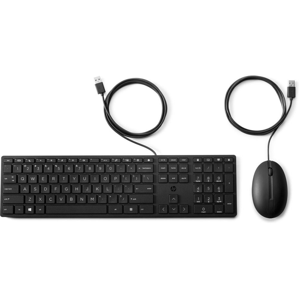 Keyboard and Mouse HP 9SR36AAABE 1,8 m Black QWERTY