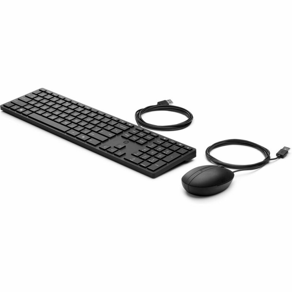 Keyboard and Mouse HP 9SR36AAABE 1,8 m Black QWERTY