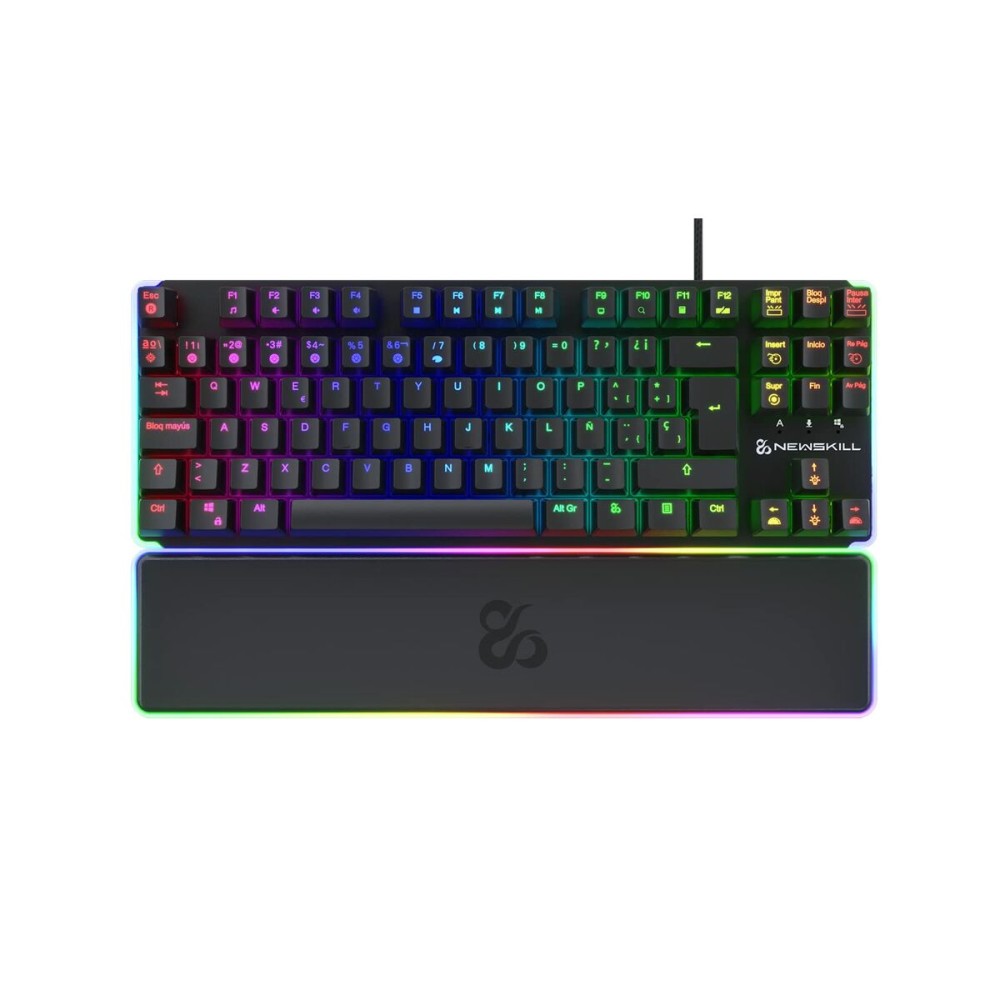 Gaming Tastatur Newskill Gungnyr TKL Pro Schwarz LED RGB Qwerty Spanisch