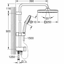 Shower Column Grohe Vitalio Comfort 250 Plastic