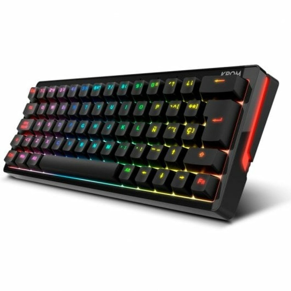 Tastatur Krom Schwarz Qwerty Spanisch