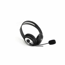 Headphones with Microphone CoolBox COO-AUM-01 Black Silver