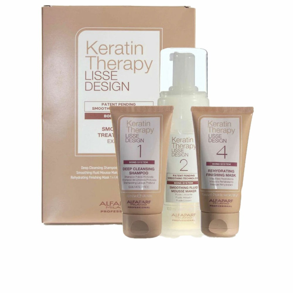 Strengthening Hair Treatment Alfaparf Milano LISSE DESIGN KERATIN THERAPY 100 ml 3 Pieces