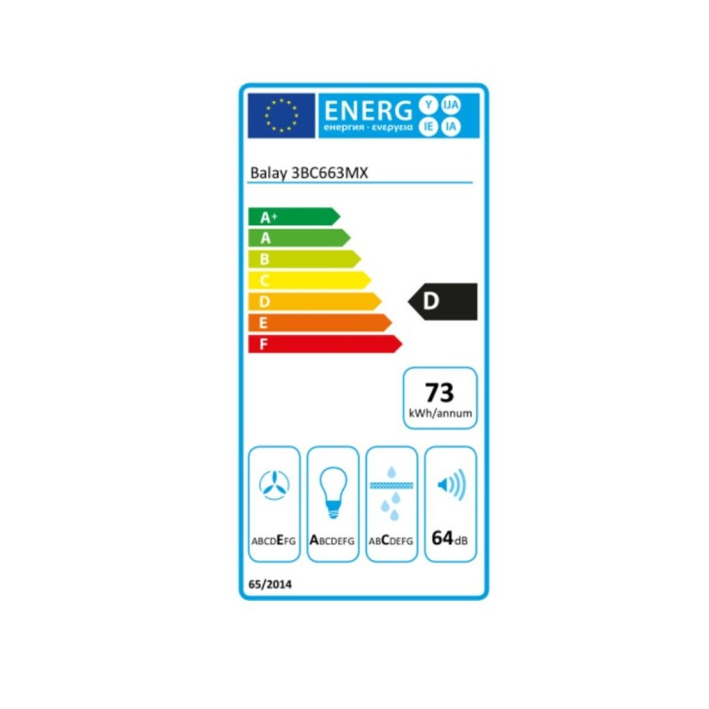 Conventional Hood Balay 3BC663MX 60 cm 380 m3/h 64 dB 135W