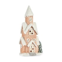 Deko-Figur Haus Weihnachten LED Leicht Musik Rosa Weiß grün Beige Magnesium 25 x 52 x 15 cm