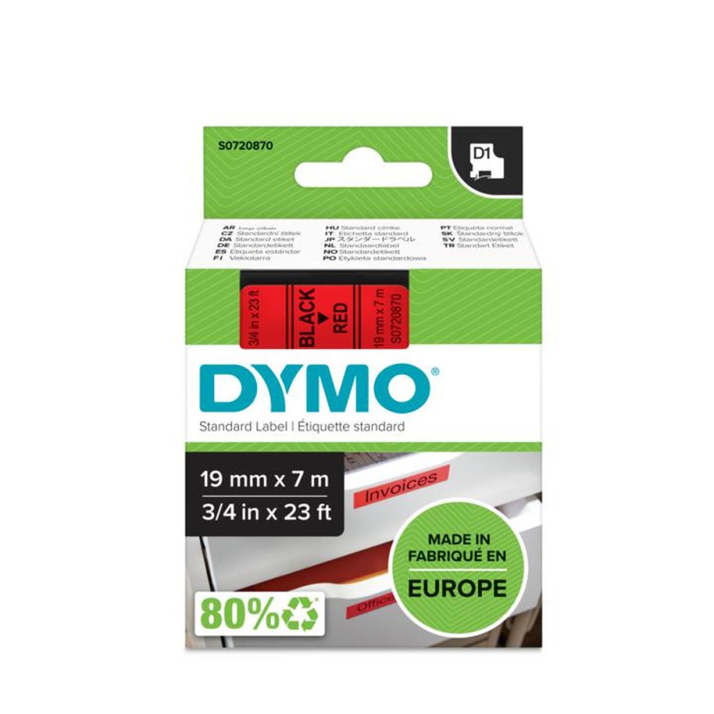 Ruban Laminé pour Etiqueteuses Dymo D1 45807 LabelManager™ Noir Rouge (5 Unités)