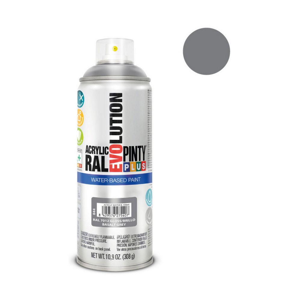 Peinture en spray Pintyplus Evolution RAL  7012 400 ml Base d'eau Basalt Grey