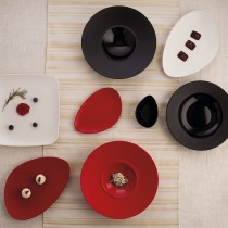 Assiette plate Ariane Antracita Carré Noir Céramique 20 cm (12 Unités)