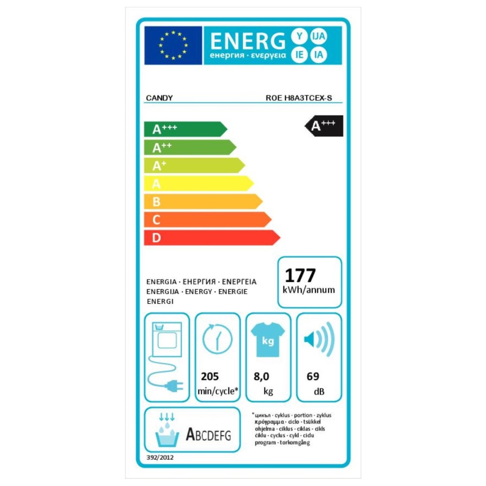 Séchoir à condensation Candy ROE H8A3TCEX-S