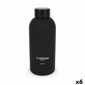 Thermosflasche ThermoSport Schwarz Soft Touch 6 Stück