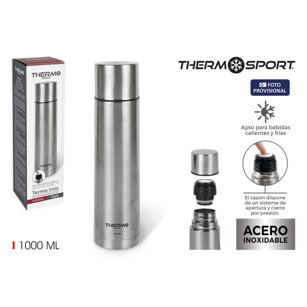 Travel thermos flask ThermoSport 1 L Multicolour 6 Units