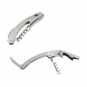 Corkscrew with foil cutter and bottle opener Wooow Stainless steel 36 Units