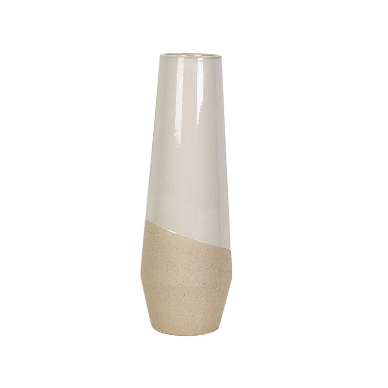 Blumenvase Romimex Weiß Beige aus Keramik 20 x 80 x 20 cm