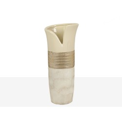 Vase Romimex Champagne Nacre noire Céramique 15 x 35 x 14 cm