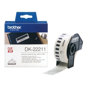 Beschichtete Bänder Brother DK-22211 29 mm Weiß Schwarz/Weiß