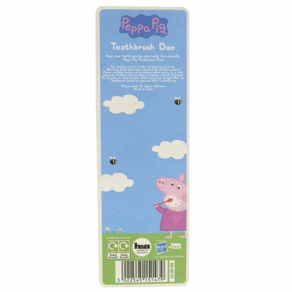 Brosse à Dents pour Enfants Peppa Pig Rose Bleu (2 Unités)