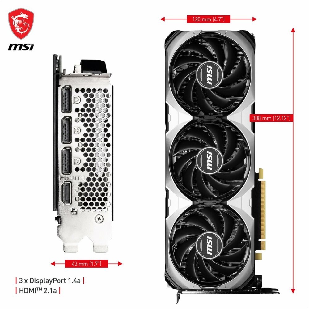 Carte Graphique MSI VGAMISNVDM216 GEFORCE RTX 4070 RTX 4070 SUPER 12 GB GDDR6 GDDR6X