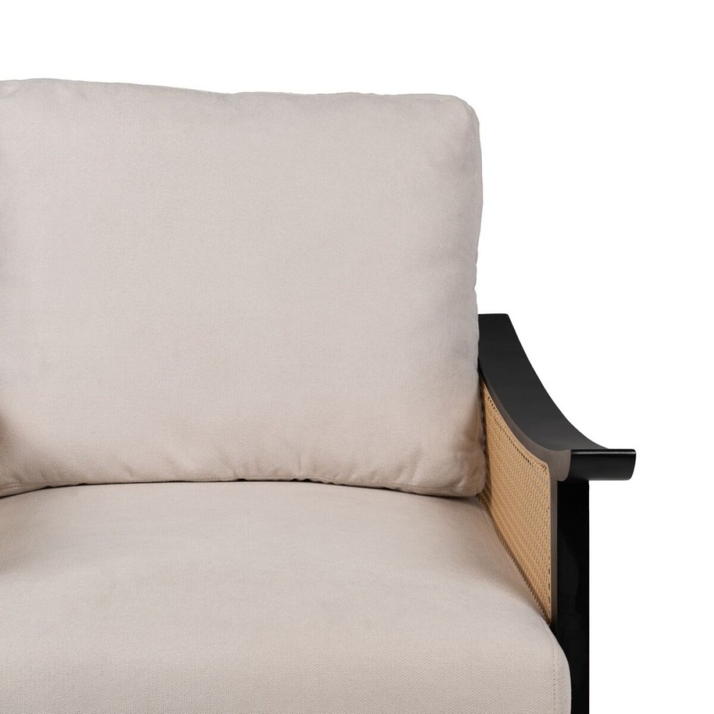 Fauteuil Noir Beige Polyéthylène Bois d'hévéa Bois MDF Foam 100 % polyester 69,5 x 83 x 80 cm