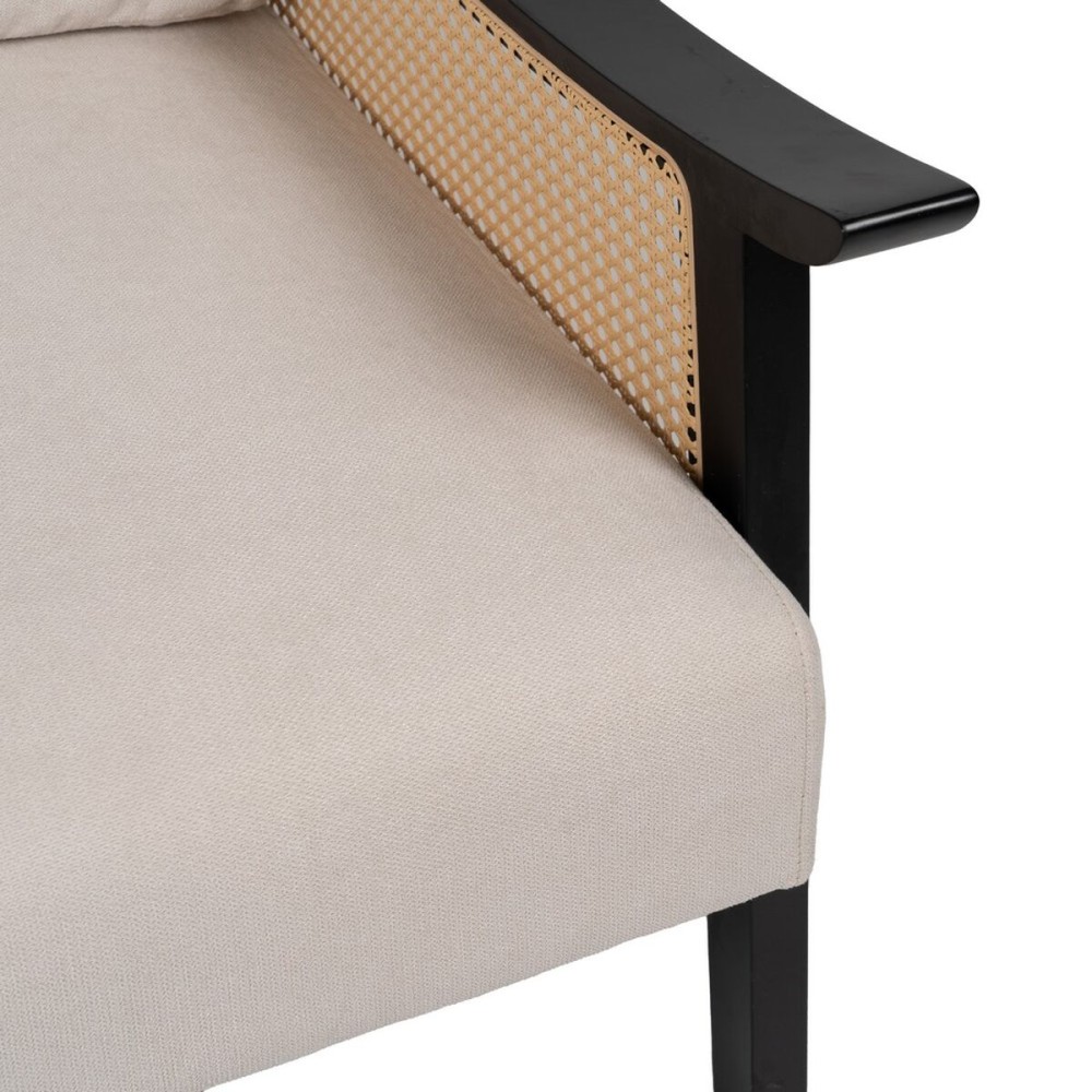 Fauteuil Noir Beige Polyéthylène Bois d'hévéa Bois MDF Foam 100 % polyester 69,5 x 83 x 80 cm