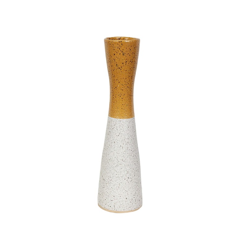 Vase Romimex Yellow White Ceramic 12 x 43 x 12 cm