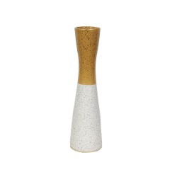 Vase Romimex Yellow White Ceramic 12 x 43 x 12 cm