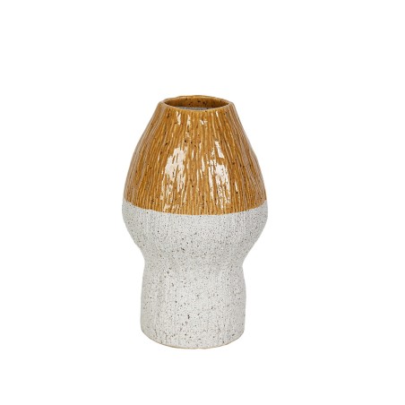 Vase Romimex Yellow White Ceramic 18 x 29 x 18 cm