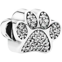 Perle de verre Femme Pandora SPARKLING PAW PRINT & HEART