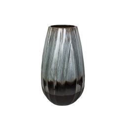 Blumenvase Romimex Blau Schwarz Blau/Schwarz aus Keramik 28 x 44 x 28 cm