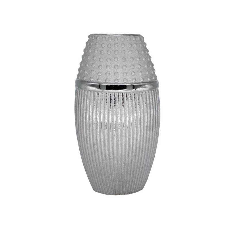 Vase Romimex Silver Ceramic 20 x 37 x 13 cm