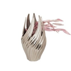 Blumenvase Romimex Silberfarben Aluminium Spirale 19 x 34 x 19 cm