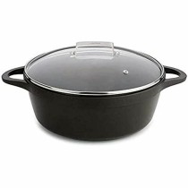 Casserole with lid Valira 4141/25 Black Ø 24 cm