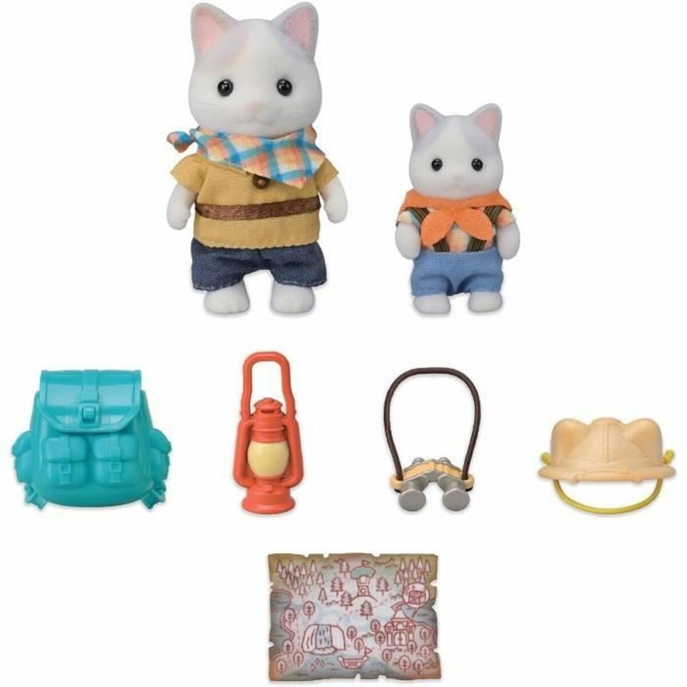 Playset Sylvanian Families Son and Baby Cat Latte - Secret Forest Adventure