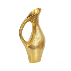 Blumenvase Romimex Gold Aluminium 24 x 42 x 11 cm Mit Griff