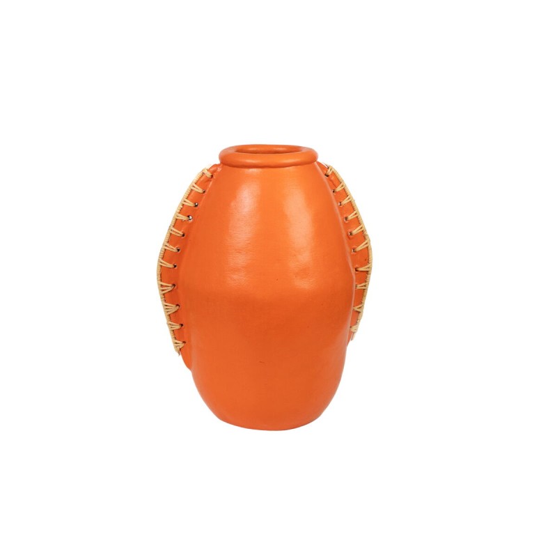 Vase Romimex Orange Natural Ceramic Rattan 22 x 35 x 25 cm