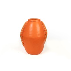 Vase Romimex Orange Natural Ceramic Rattan 22 x 35 x 25 cm