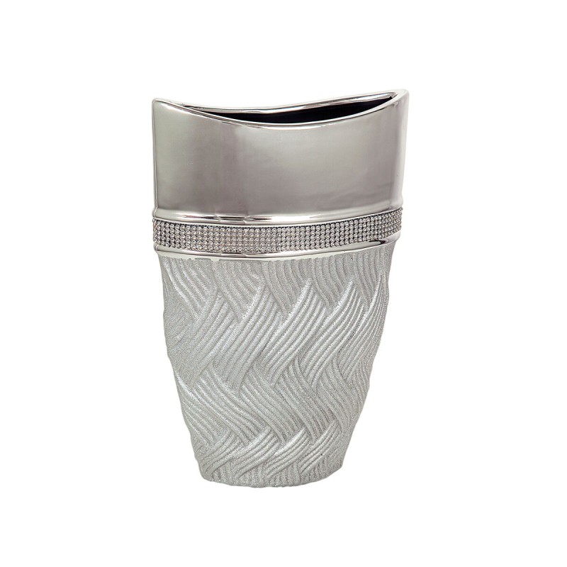 Vase Romimex Silver Ceramic 18 x 28 x 9 cm